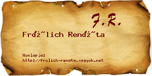Frölich Renáta névjegykártya